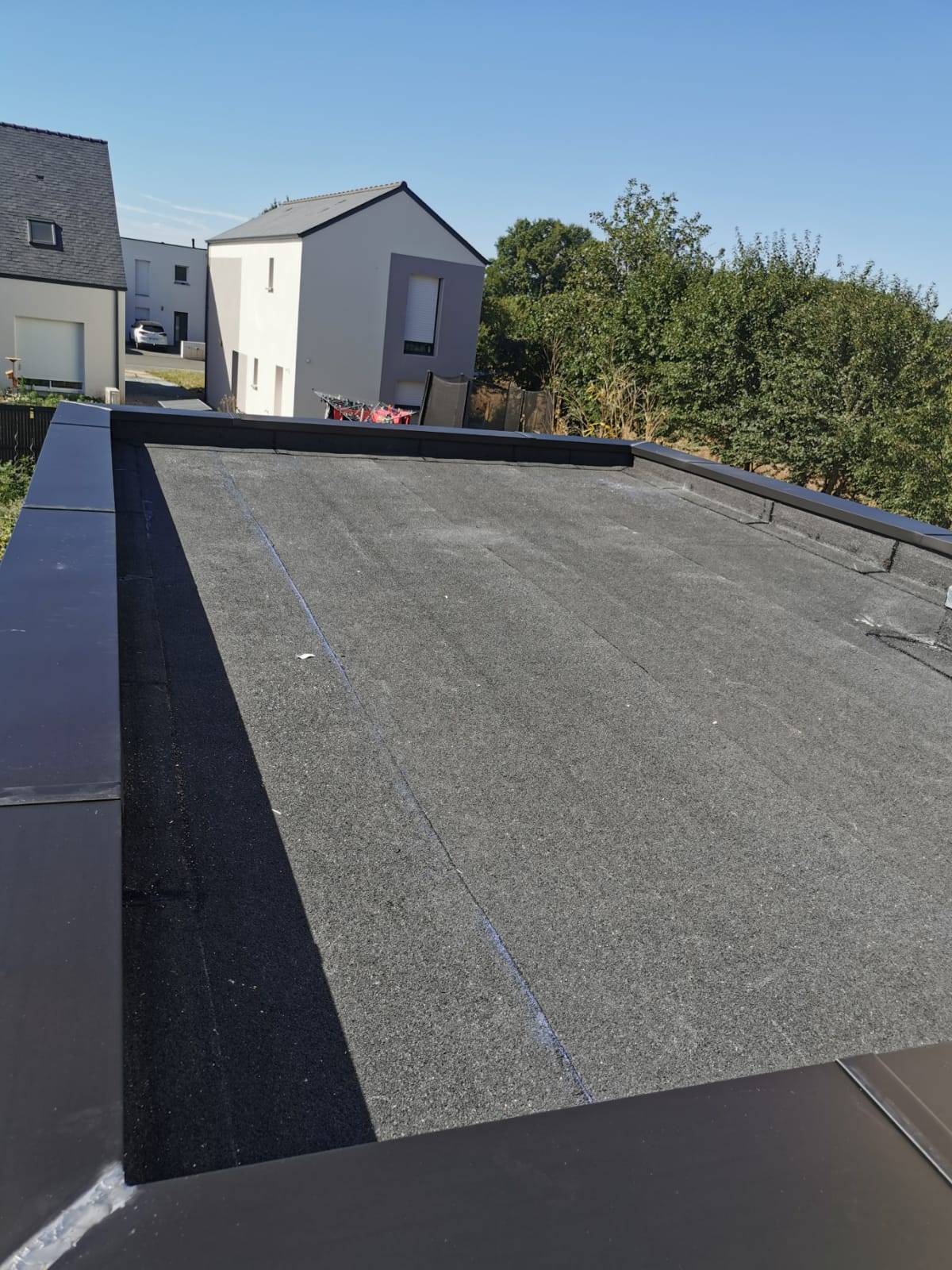 Chantier toit extension étanchéité